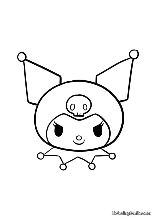 Cabeça da Kuromi - Página para Colorir