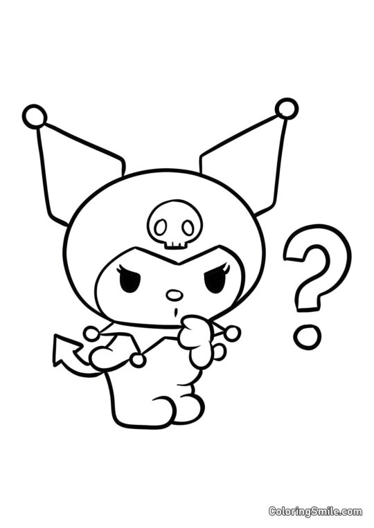 Kuromi Confusa - Página para Colorir