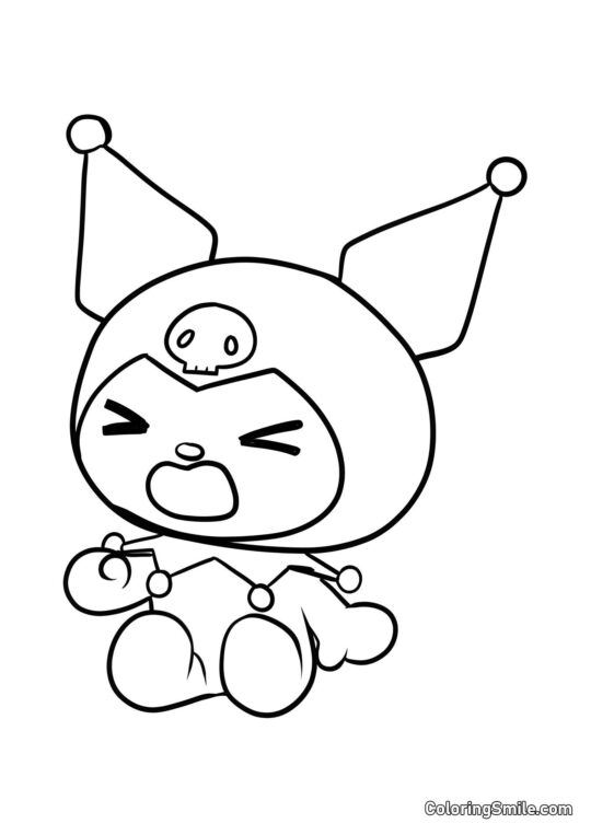Kuromi Chorando - Página para Colorir