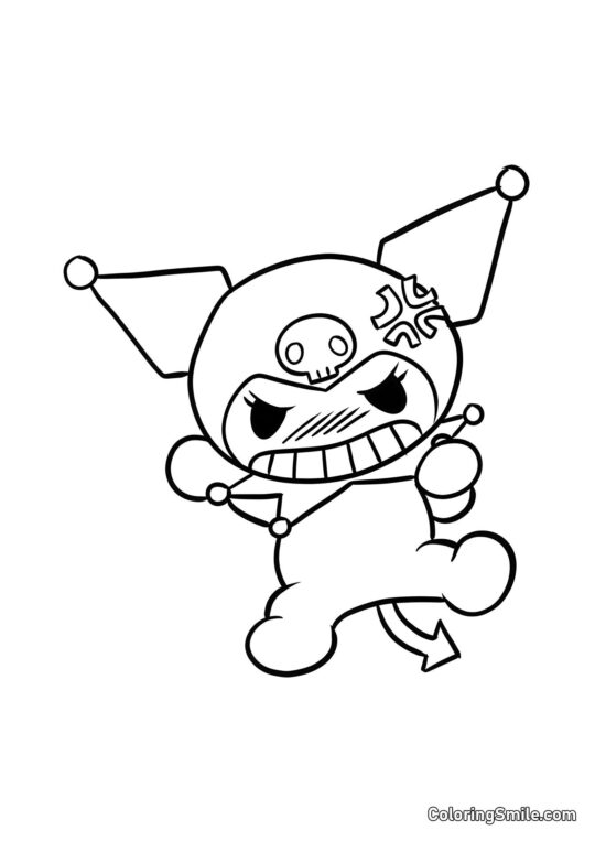 Kuromi Bravo - Página para Colorir