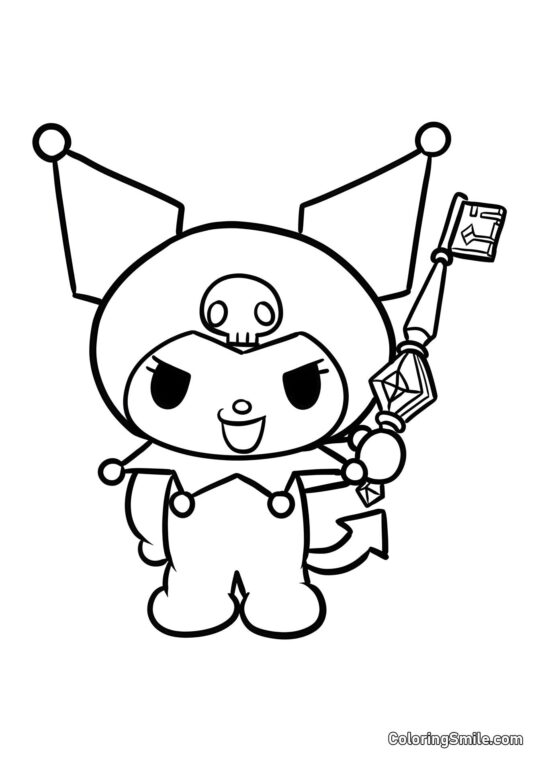 Kuromi e a Chave da Melodia - Página para Colorir