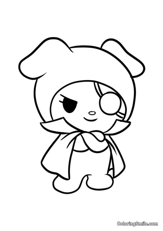 Cachorro Wanmi da Turma da Kuromi - Página para Colorir