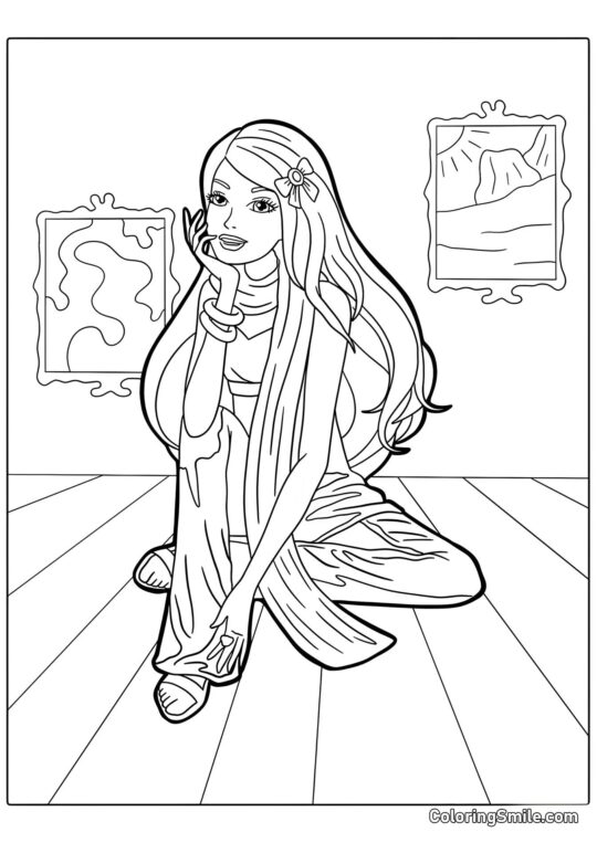 Atriz Barbie - Página para Colorir