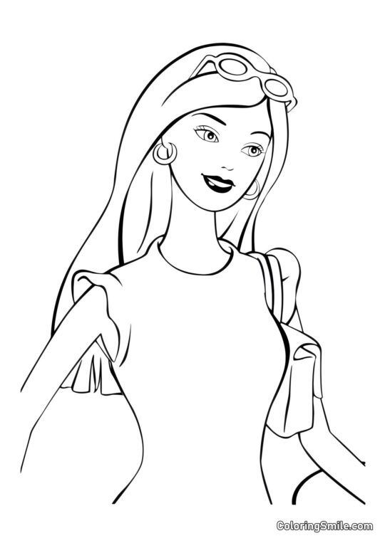 Barbie se preparando para uma entrevista - Página para Colorir