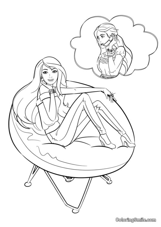 Barbie conversando com uma amiga - Página para Colorir