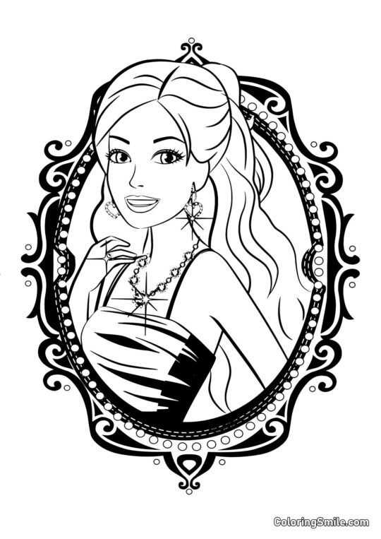 Imagem com Barbie - Página para Colorir