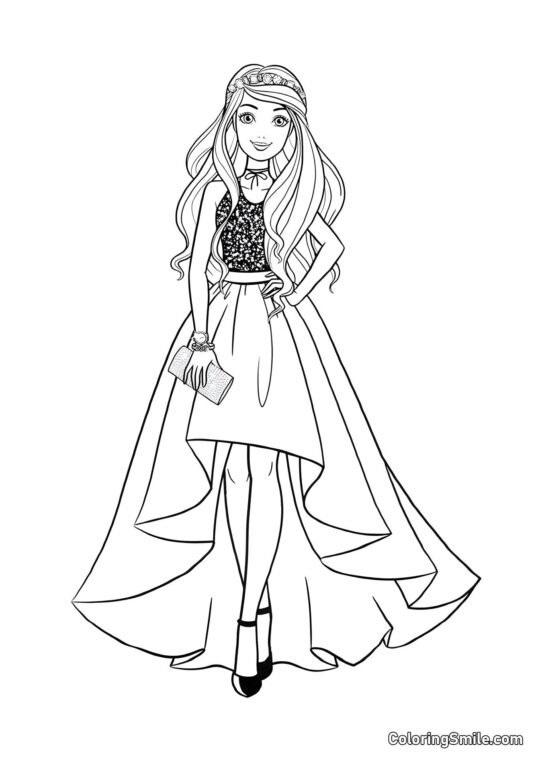 Barbie rainha da beleza - Página para Colorir