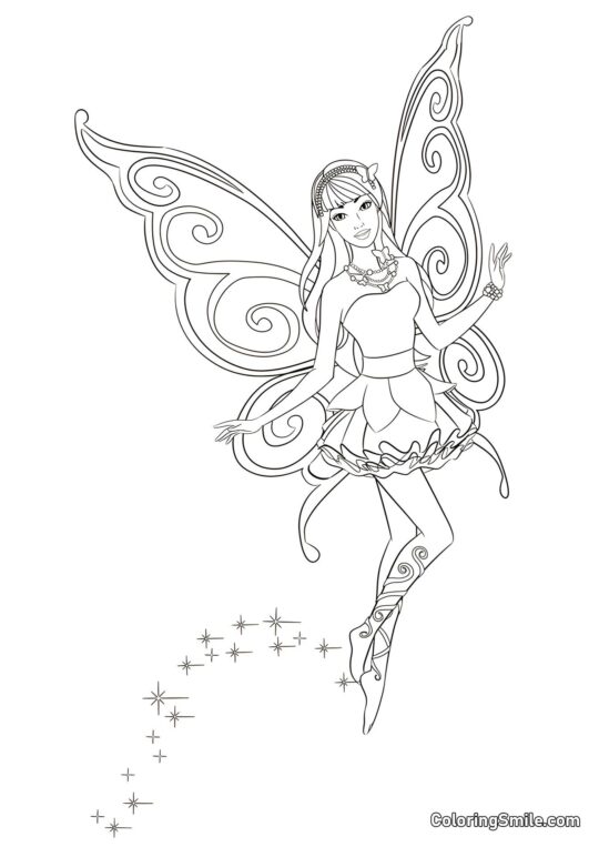 Fada Barbie - Página para Colorir