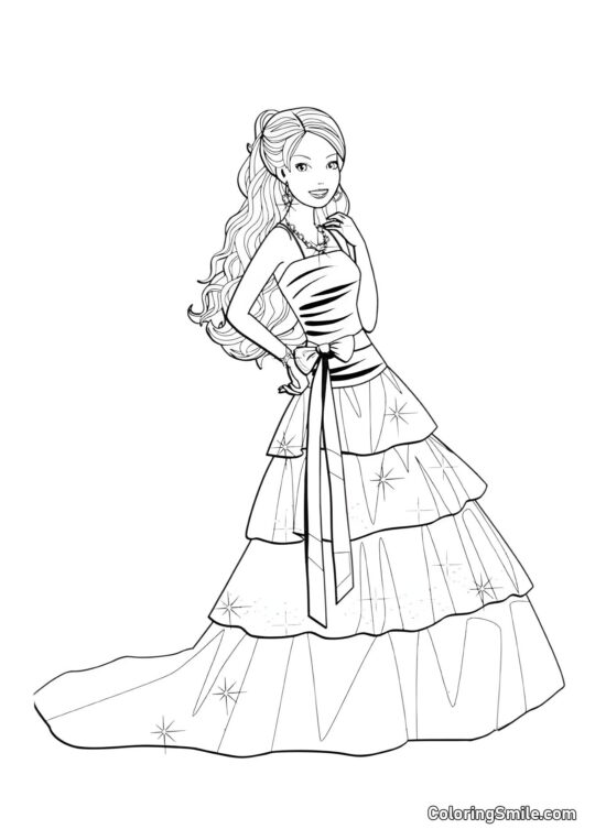 Noite de formatura da Barbie - Página para Colorir