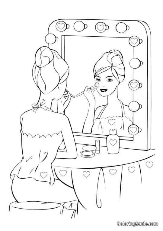 A mesa mágica da Barbie - Página para Colorir