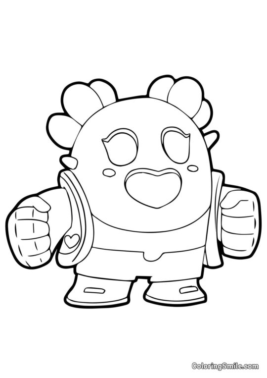 Spike de Sakura Brawl Stars - Página para Colorir