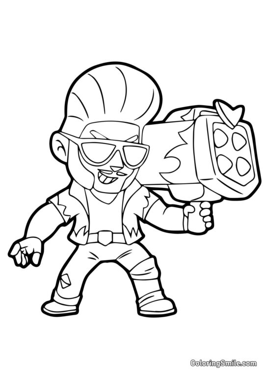 Hot Rod Brock Brawl Stars - Página para Colorir