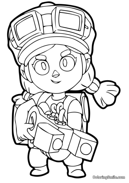 Jessie Brawl Stars - Página para Colorir