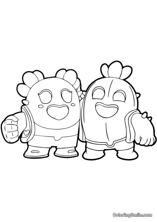 Cacto do Amor Brawl Stars - Página para Colorir