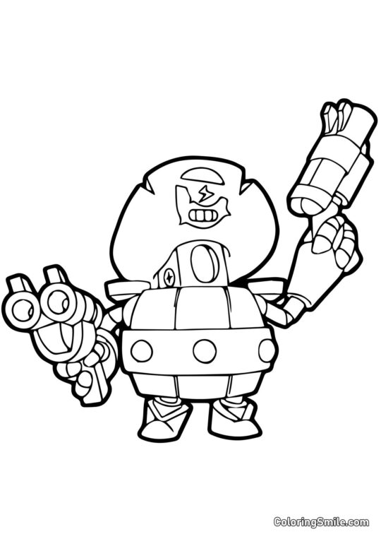 Darryl Brawl Stars - Página para Colorir