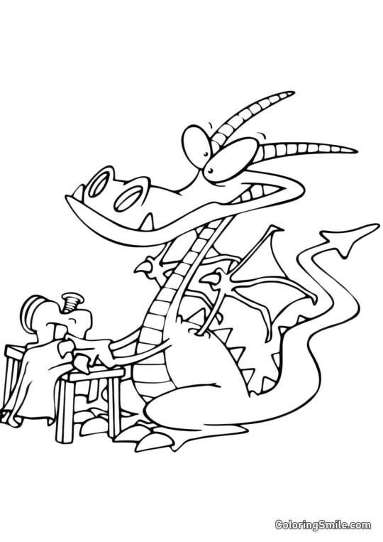 Dragão Prático - Página para Colorir