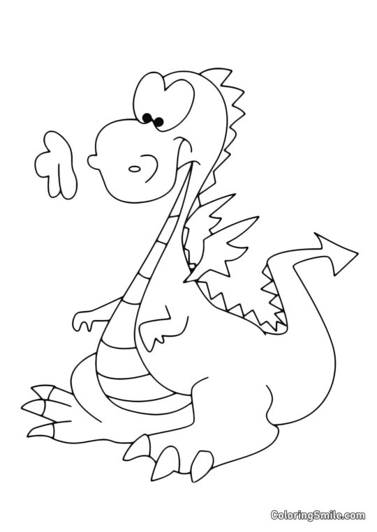 Dragão Bebê Engraçado - Página para Colorir