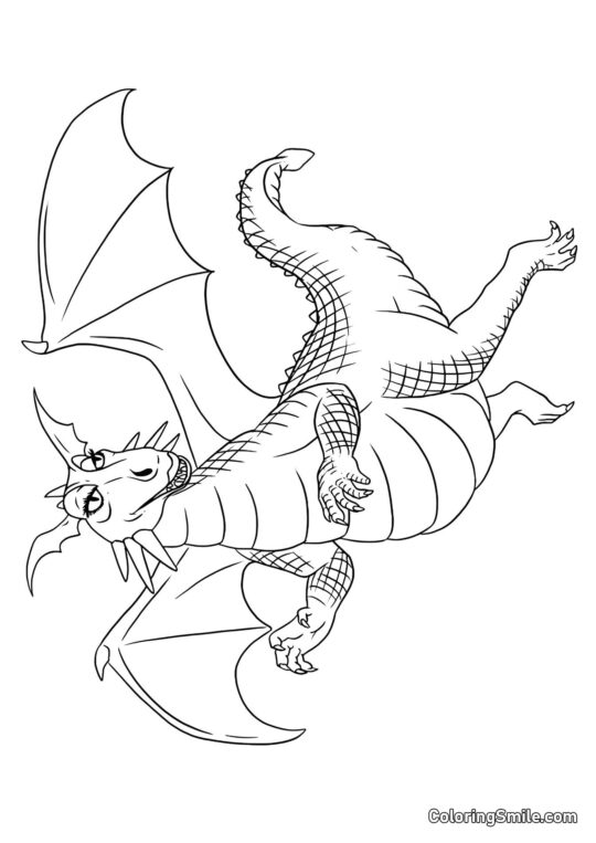 Menina Dragão - Página para Colorir