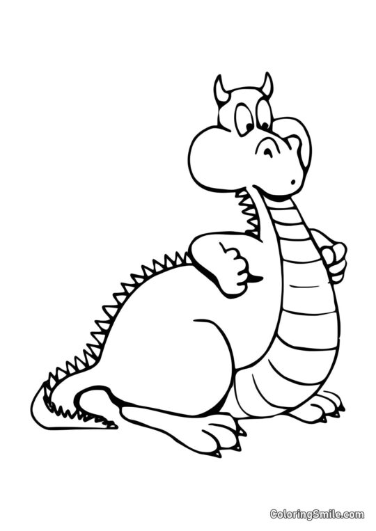 Dragão Emburrado - Página para Colorir