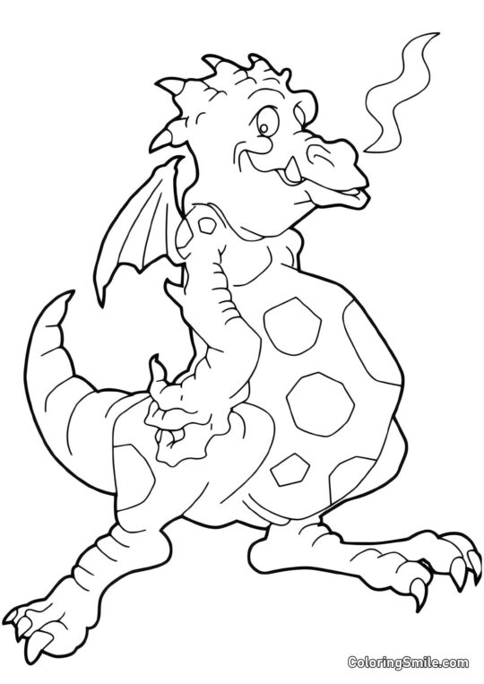 Dragão Engraçado - Página para Colorir