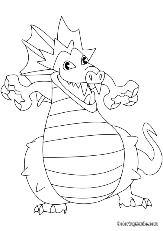 Dragão em Anticipação - Página para Colorir