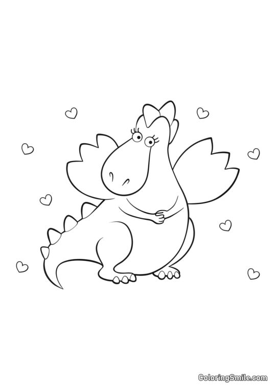 Dragão Menina Fofo - Página para Colorir