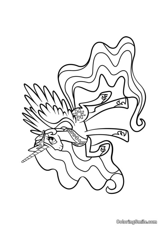 Princesa Celestia de My Little Pony Princesa Celestia de My Little Pony - Página para Colorir