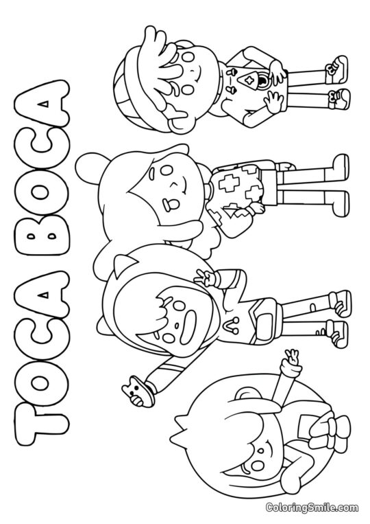 Toca Boca personagens principais - Página para Colorir