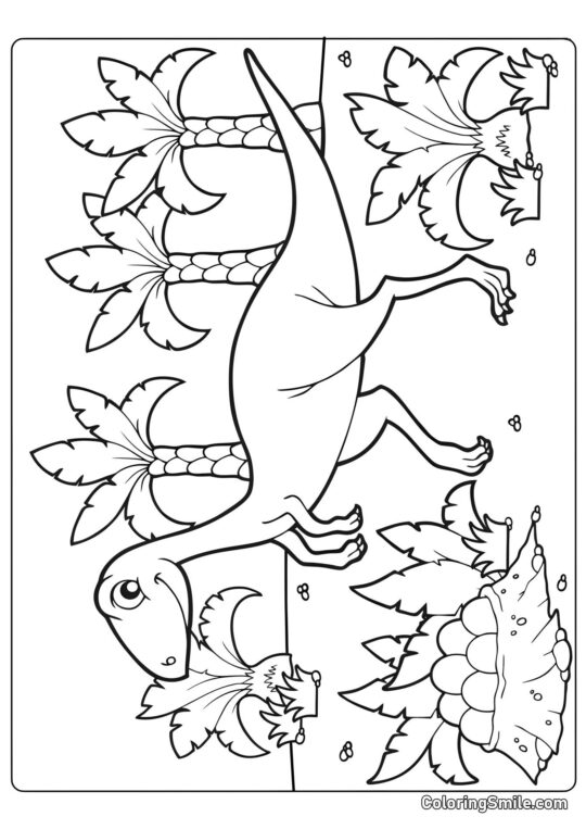 Ninho com Ovos de Dinossauro de Desenho Animado Ninho com Ovos de Dinossauro de Desenho Animado - Página para Colorir