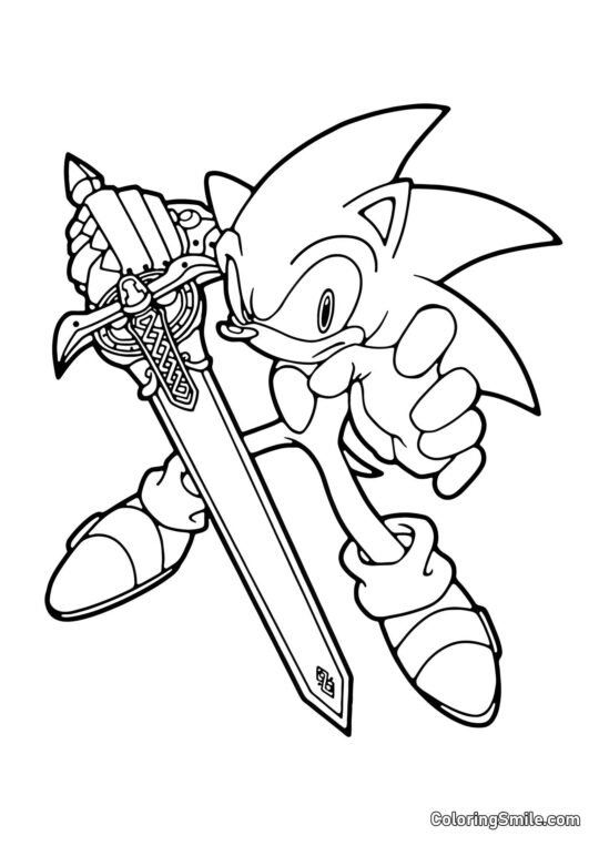 Espada do Sonic - Página para Colorir