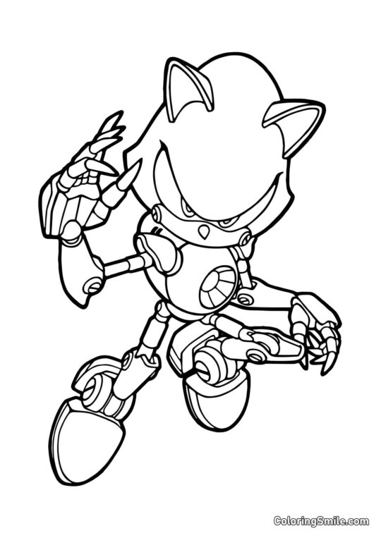 Sonic Metálico - Página para Colorir