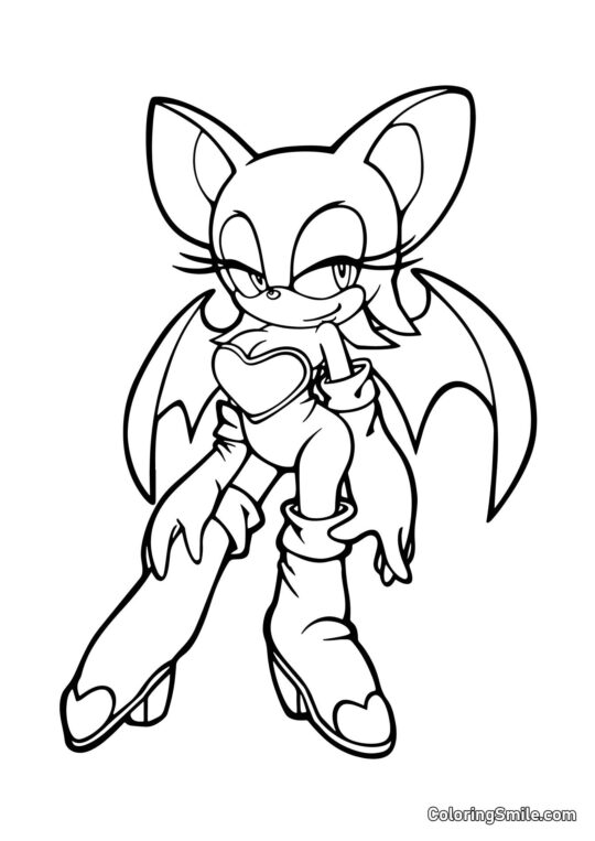 Rouge do Sonic - Página para Colorir