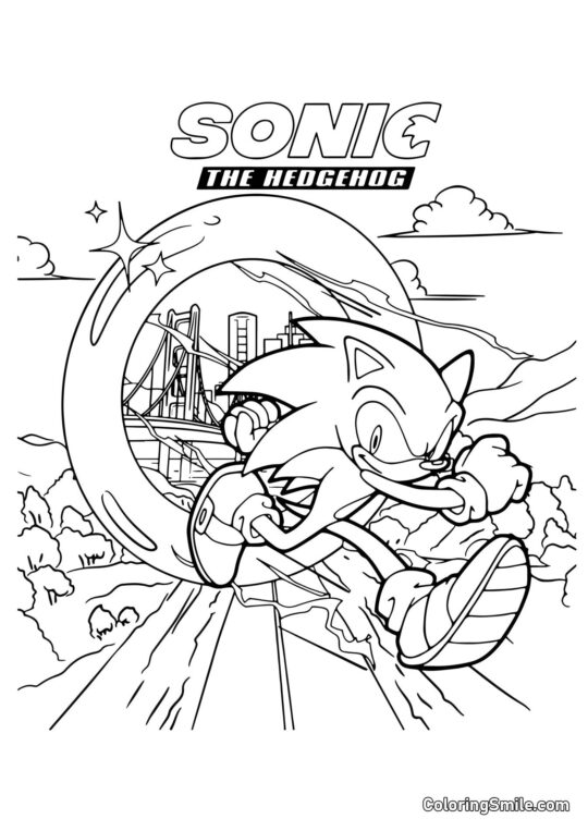 Imagem do Sonic - Página para Colorir