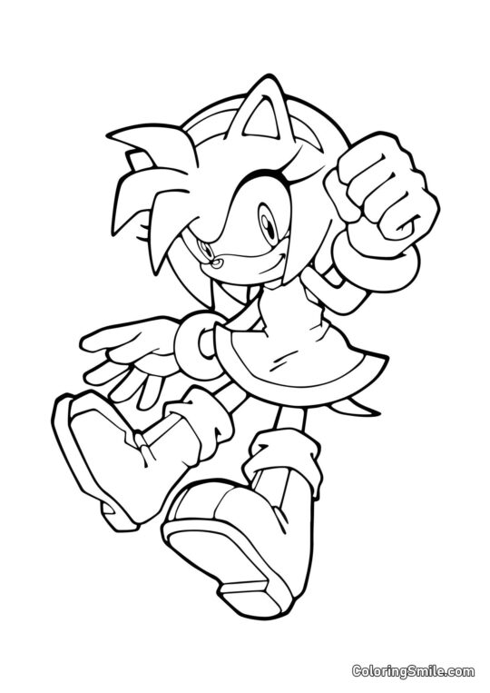 Amy Rose do Sonic - Página para Colorir
