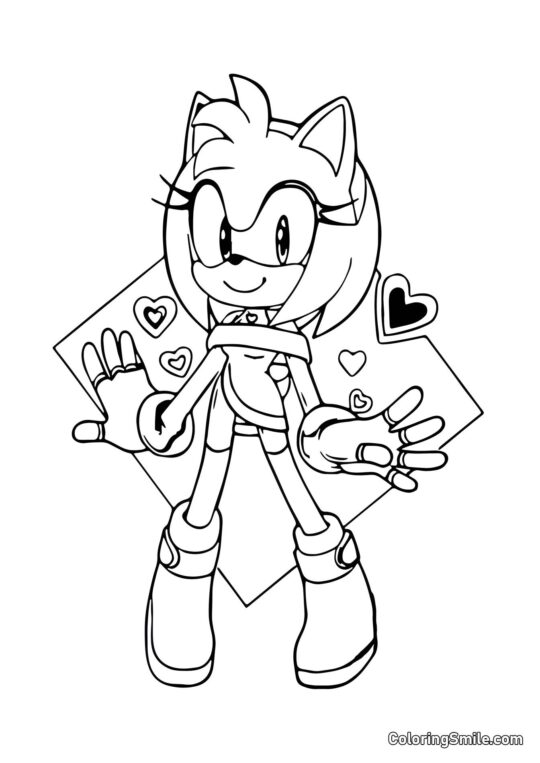 Fashionista Amy Rose - Página para Colorir