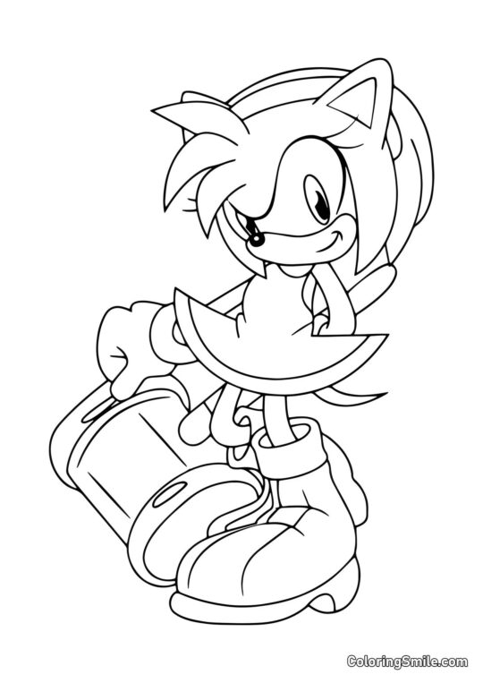 Rosa e Martelo - Página para Colorir