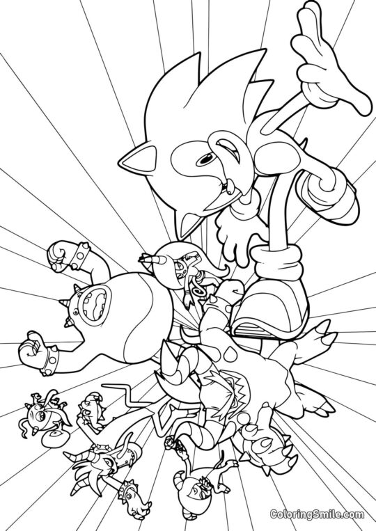 Sonic Mundo Perdido - Página para Colorir