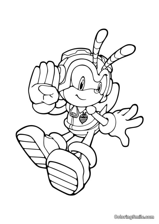 Charmy a Abelha do Sonic - Página para Colorir