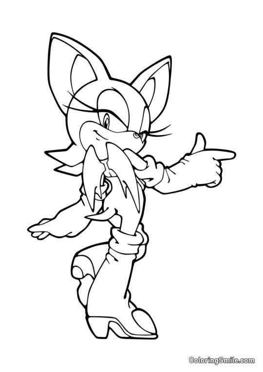 Rouge a Morcego do Sonic - Página para Colorir