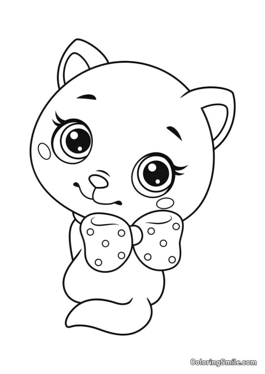 Filhote com Laço - Página para Colorir