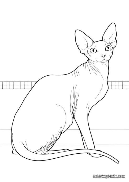 Gato de Raça Real - Página para Colorir