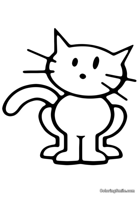 Gato Esquemático - Página para Colorir