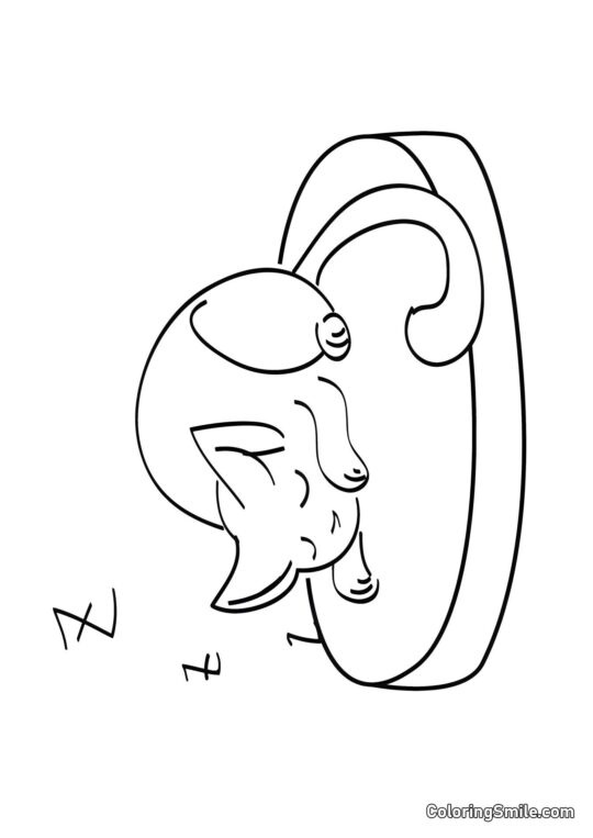 Filhote Dormindo Docemente - Página para Colorir