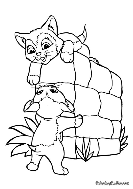 Filhotes se Divertindo - Página para Colorir