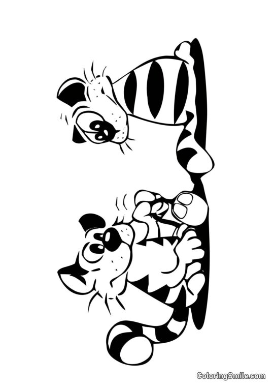 Filhotes Listrados - Página para Colorir