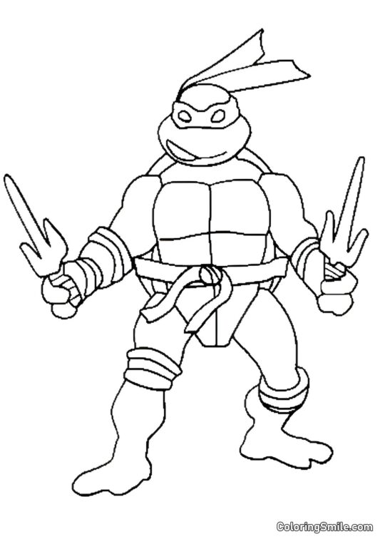 Raphael em Posição Raphael em Posição - Página para Colorir