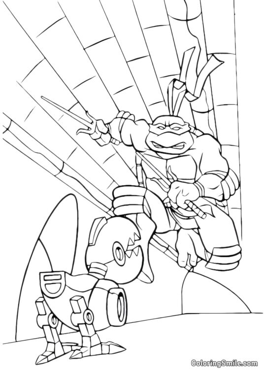 Raphael e o Robô Raphael e o Robô - Página para Colorir