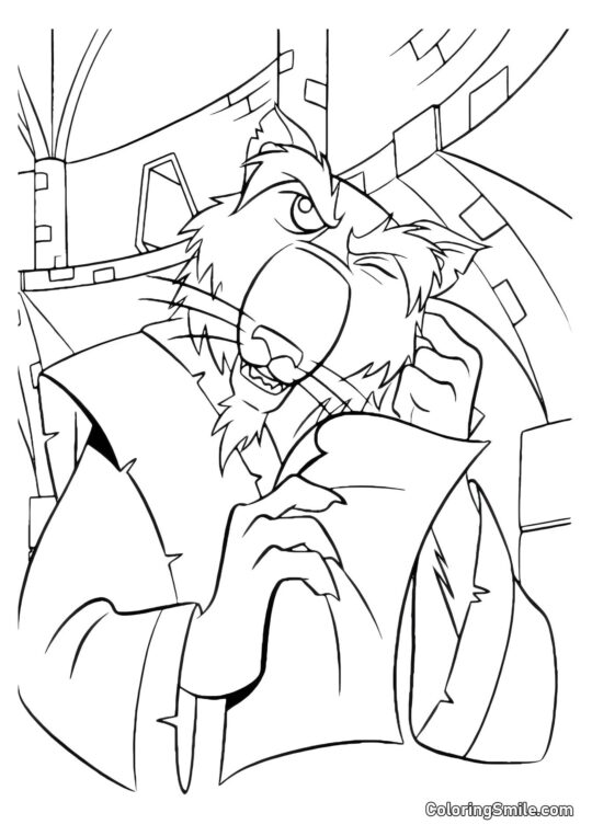 Splinter Pensativo Splinter Pensativo - Página para Colorir
