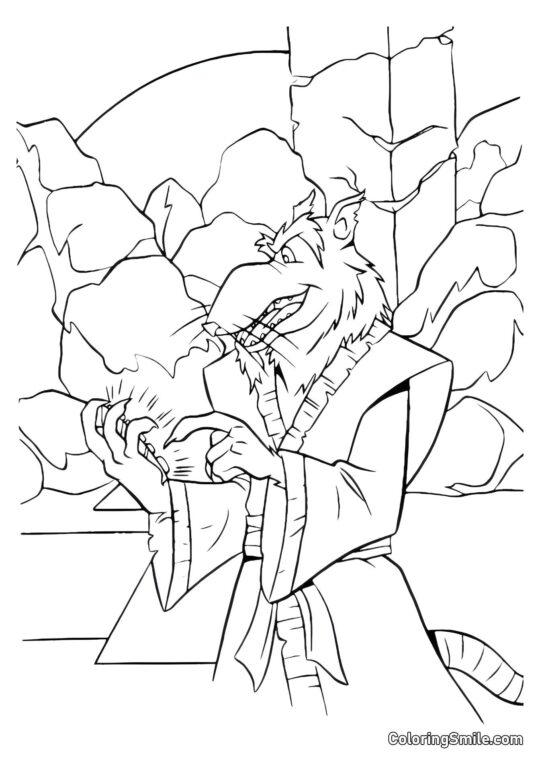 Splinter nos Bueiros Splinter nos Bueiros - Página para Colorir