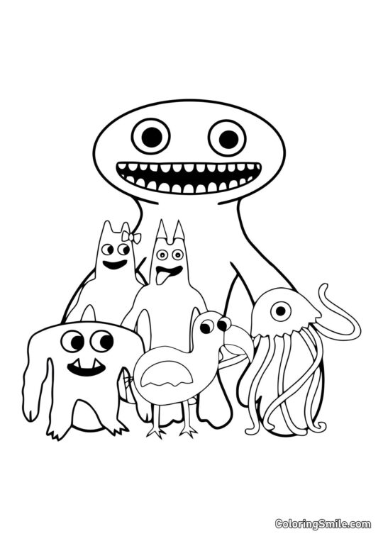 Personagens Banban 2 - Página para Colorir